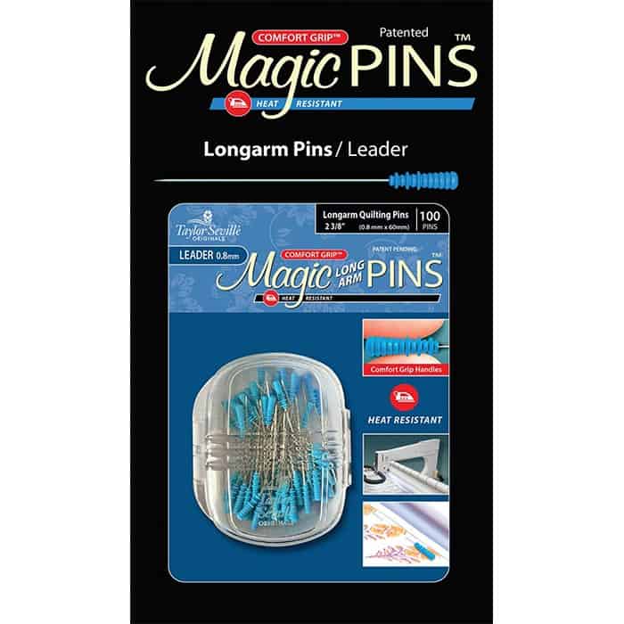 image of Magic Pins Longarm Leader Pins - 100 ct in packaging