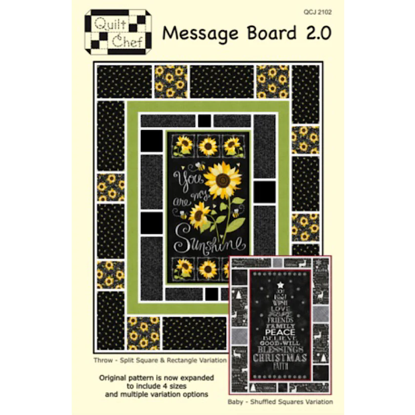 Message Board 2.0 Quilt Pattern by Quilt Chef - panel-based quilt pattern