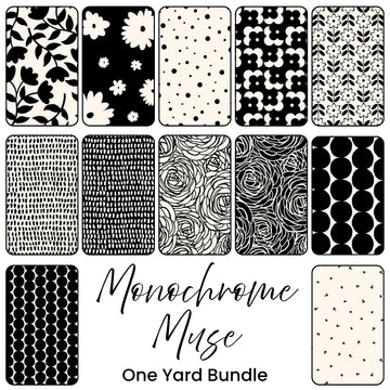Monochrome Muse one yard bundle neutral quilting fabric collection