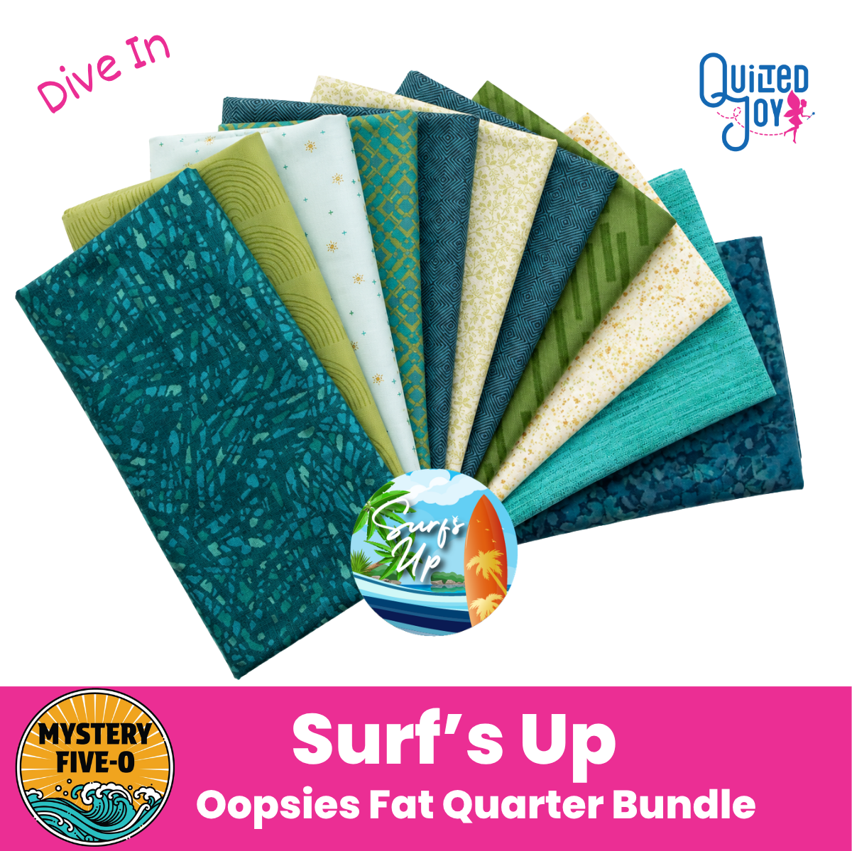 Mystery Five-0 Mega Mystery Surfs Up Dive In oopsie FQ bundle