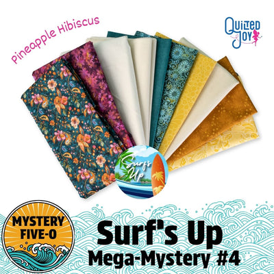 Mystery Five-0 Mega Mystery Surfs Up Pineapple Hibiscus Fabric Bundle