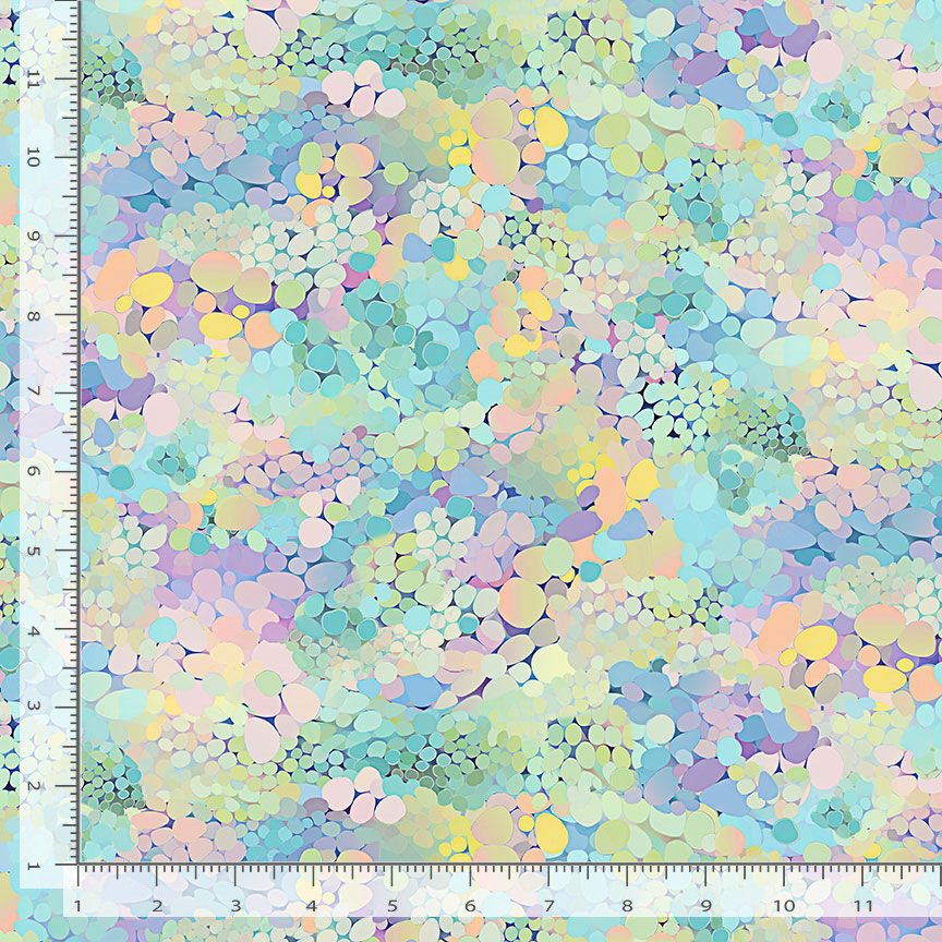 Dragonfly Illusion Multi Pastel Dot Geo Fabric Yardage