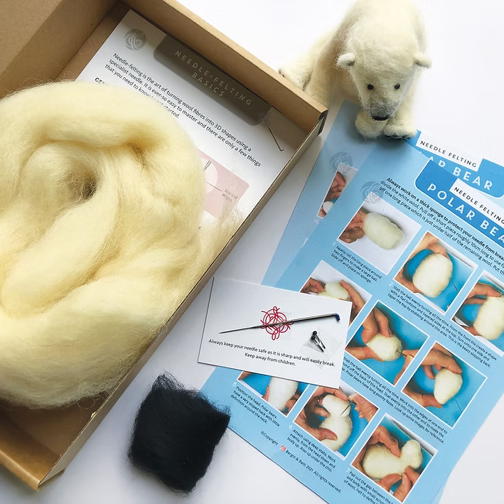 Polar Bear Needle Felting Kit