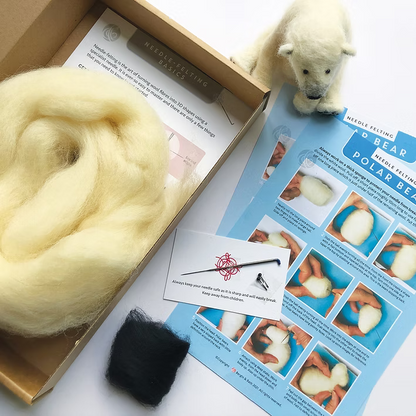 Polar Bear Needle Felting Kit