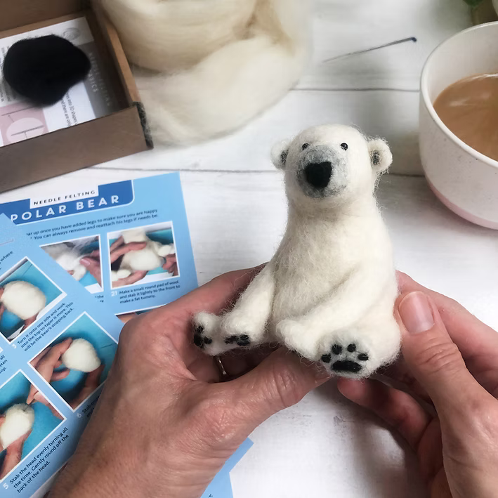 Polar Bear Needle Felting Kit
