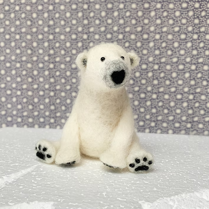 Polar Bear Needle Felting Kit