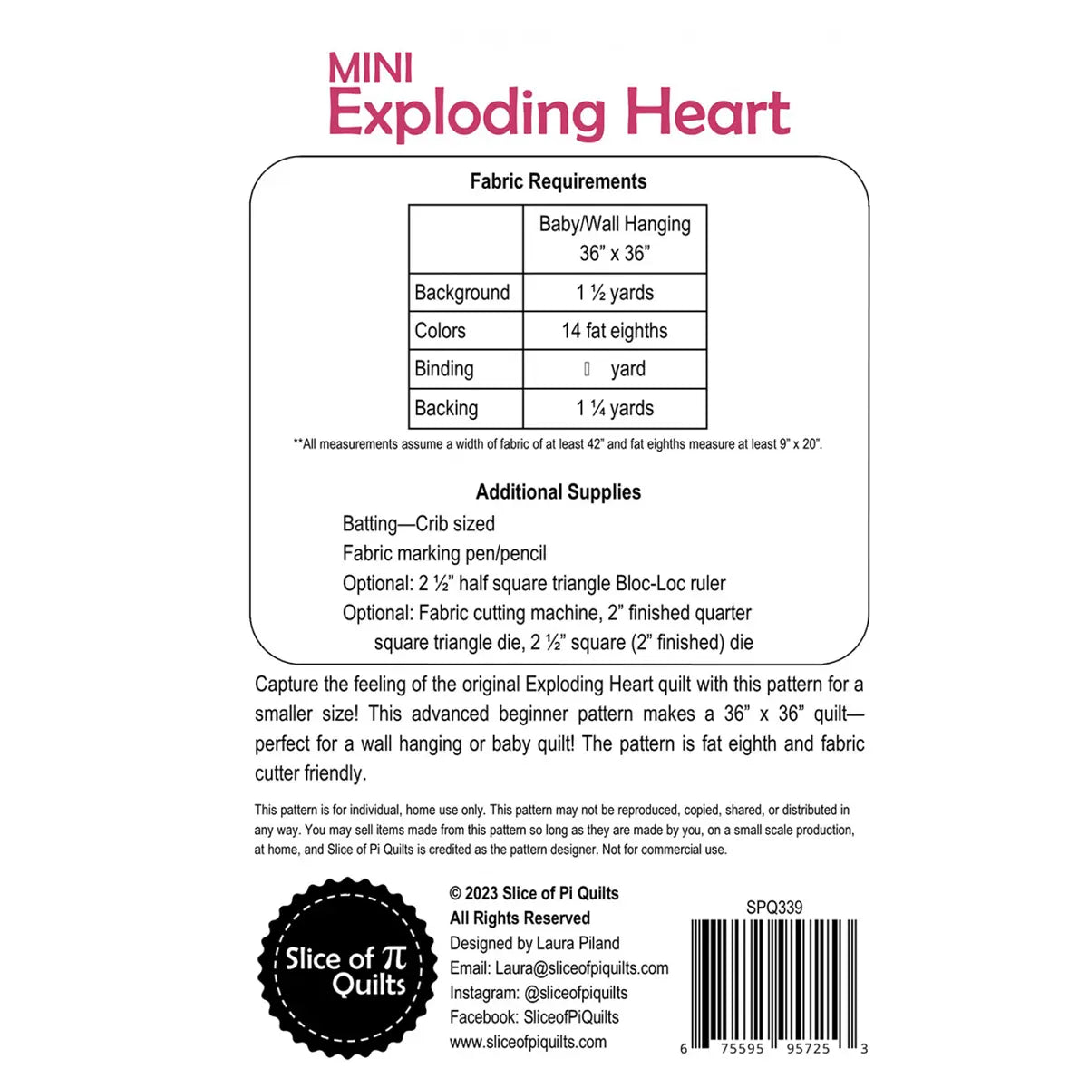 Mini Exploding Heart Quilt Pattern – Quilted Joy