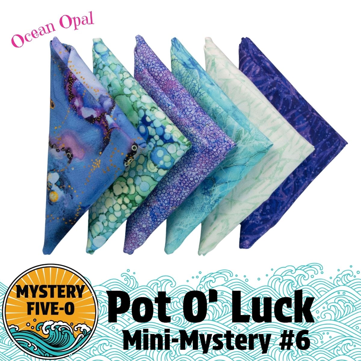 Mystery Five-0 Ocean Opal Pot O Luck fat quarter bundle