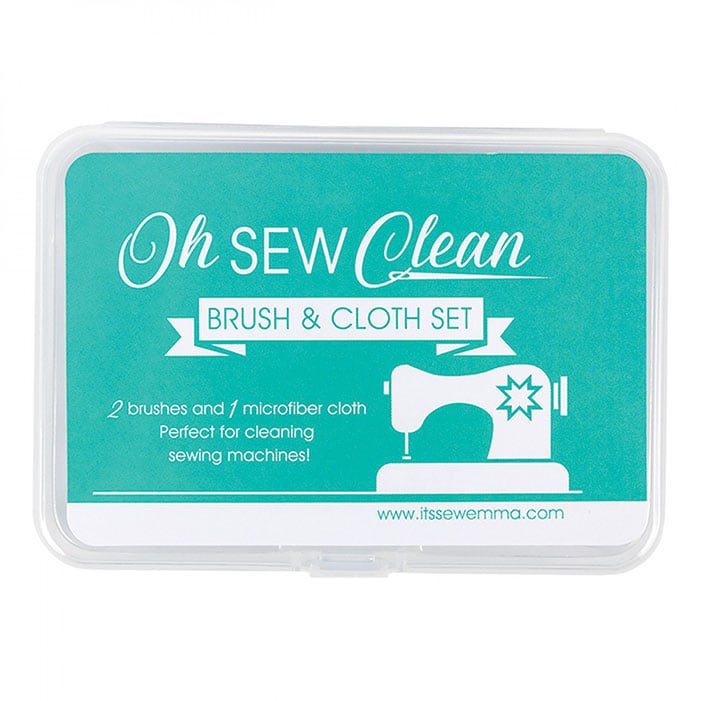 image of Oh Sew Clean Brush and Cloth Set - Mint Green