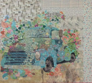 Old Blue Collage Pattern