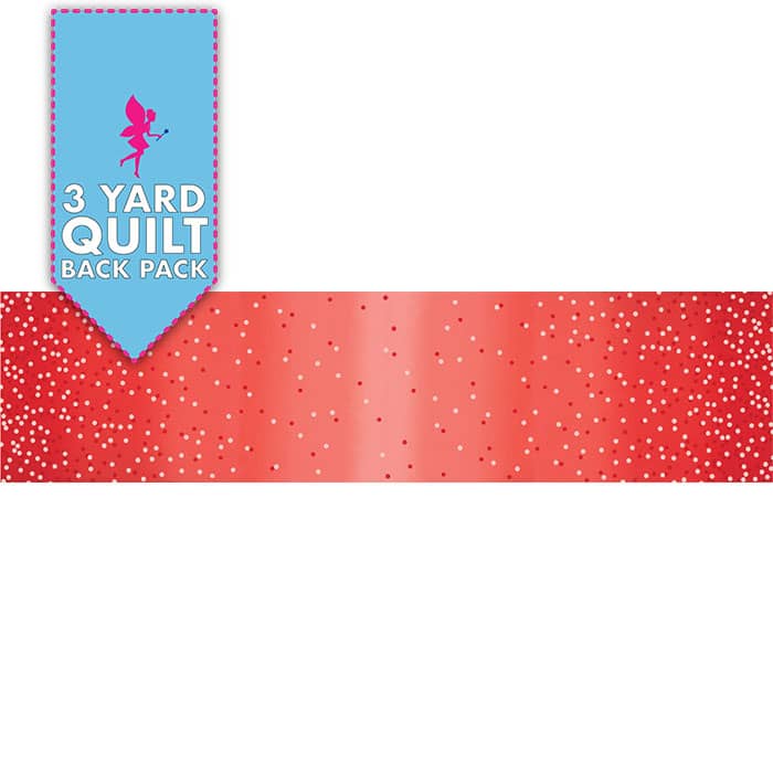 Image of Ombre Confetti Cherry 108" Wide 3 Yard Quilt Fabric Back Pack