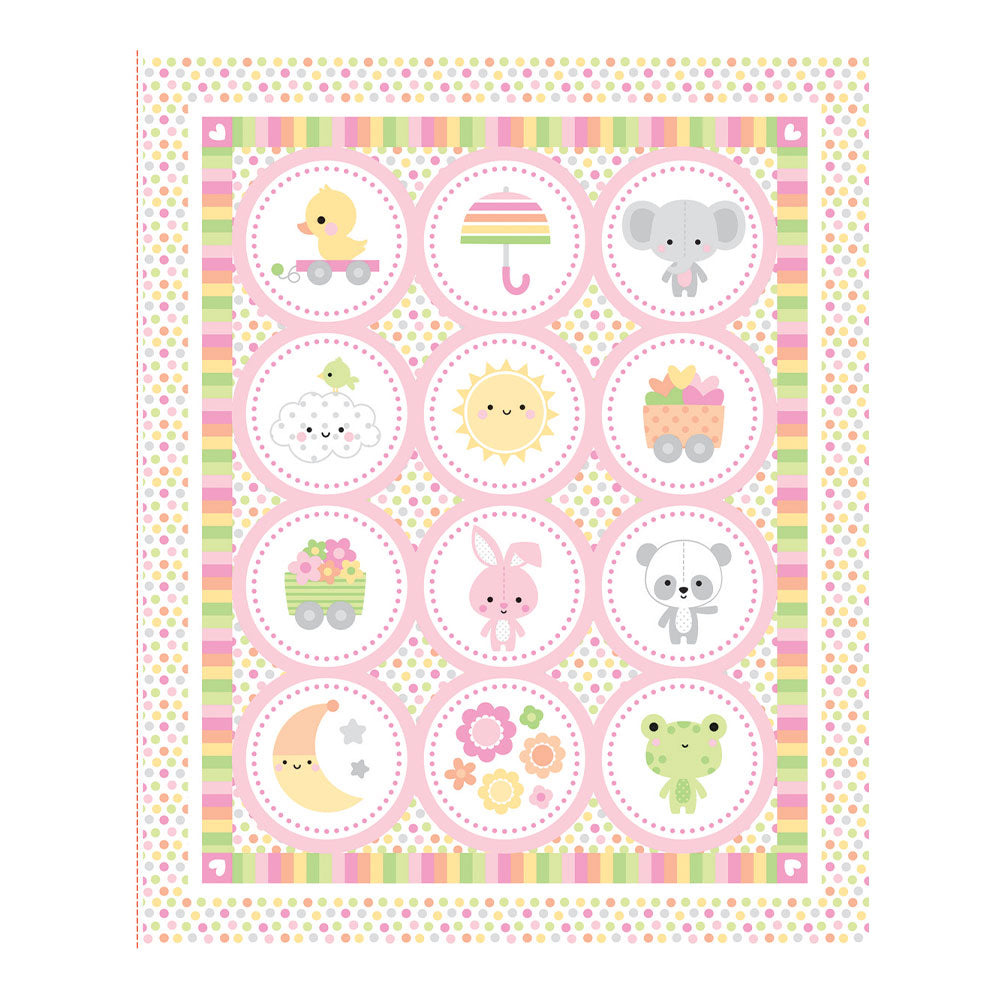 Bundle of Joy Pink Quilt Panel