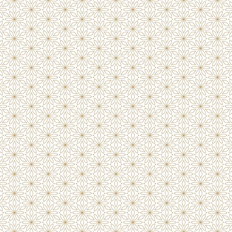 Shimmer Sparkle Gold Metallic Flower White Fabric Yardage