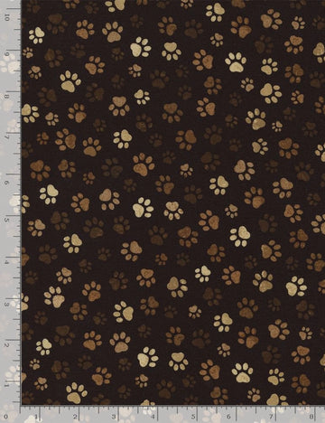 Pawsitively Chic Mud Paw Print Fabric Yardage - quilt fabric for sewing and quilting projects