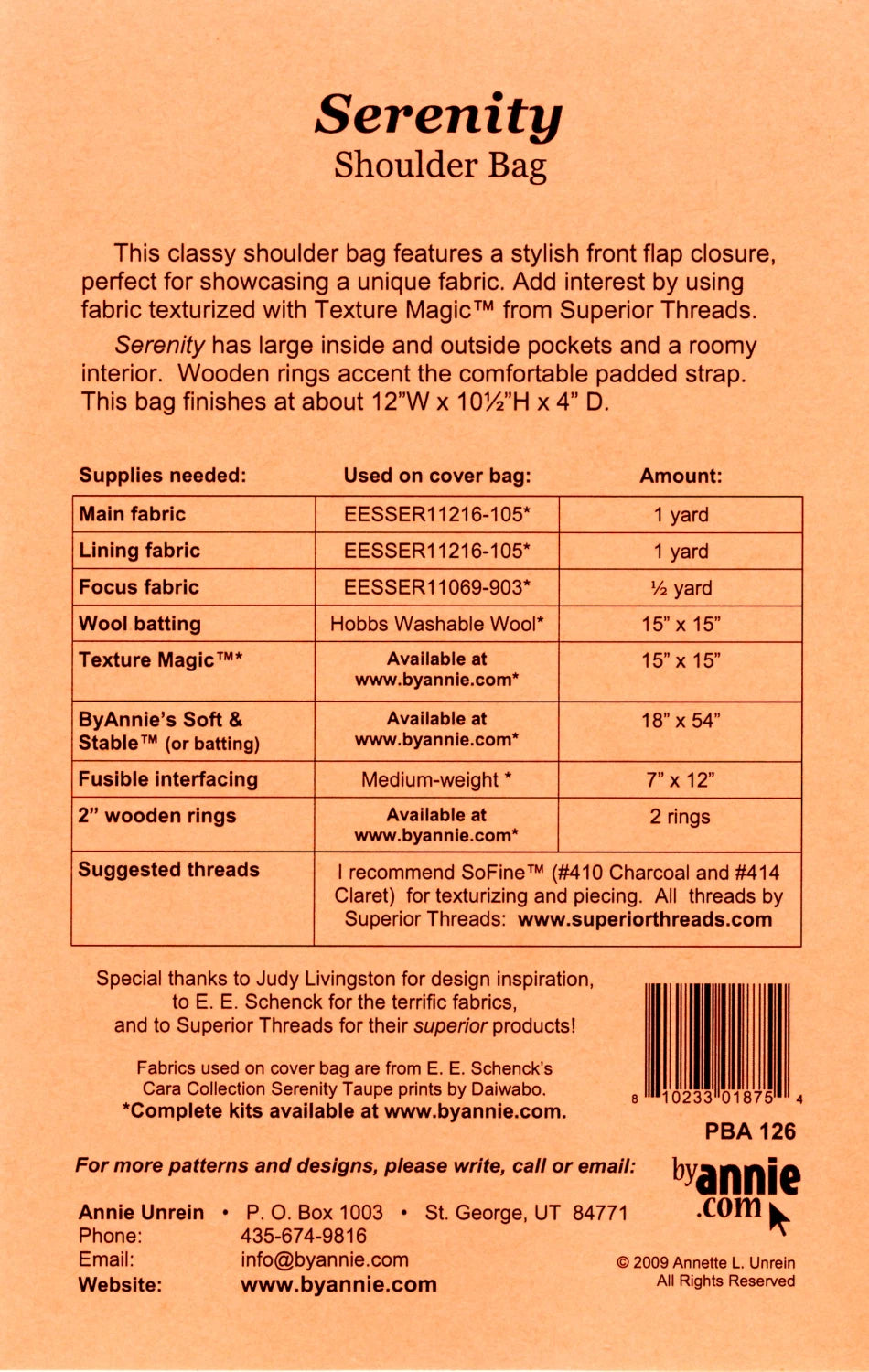 Serenity Shoulder Bag Pattern