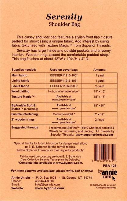 Serenity Shoulder Bag Pattern