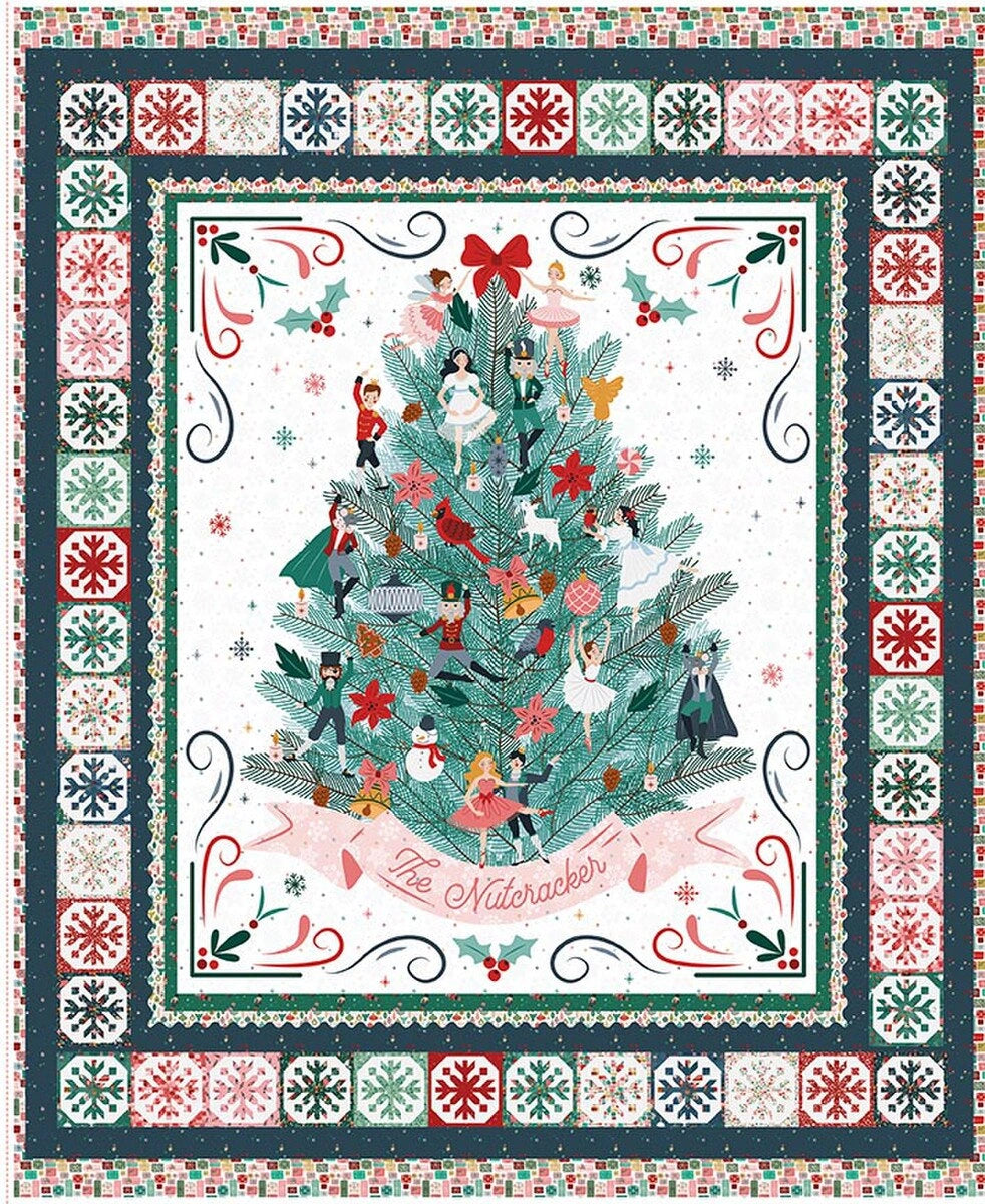 Nutcracker Tradition Decorate the Tree Panel 36 - quilt fabric panel for quilting projects