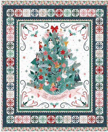 Nutcracker Tradition Decorate the Tree Panel 36 - quilt fabric panel for quilting projects