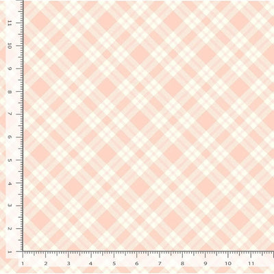 'Til the Cows Come Home  Blush Bias Plaid Fabric Yardage