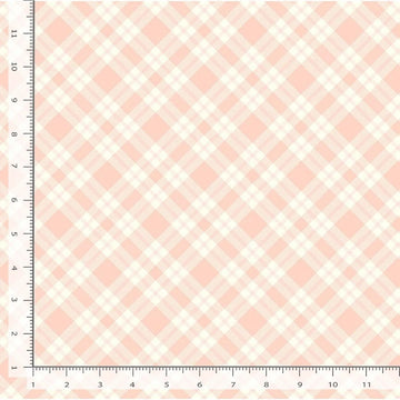 'Til the Cows Come Home  Blush Bias Plaid Fabric Yardage - quilt fabric for sewing and quilting projects