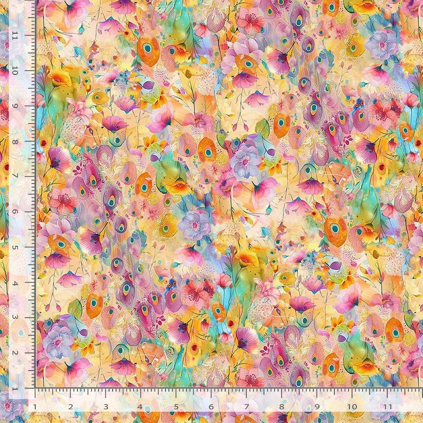 Wild Beauty Bright Morning Floral Fabric Yardage - quilt fabric for sewing and quilting projects