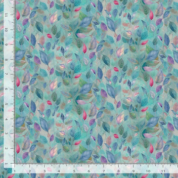 Wild Beauty Blue Leaves Fabric Yardage - quilt fabric for sewing and quilting projects