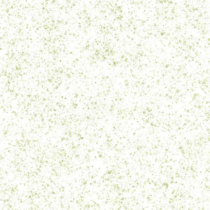 Paint Pop White with Green Flecks Fabric Yardage