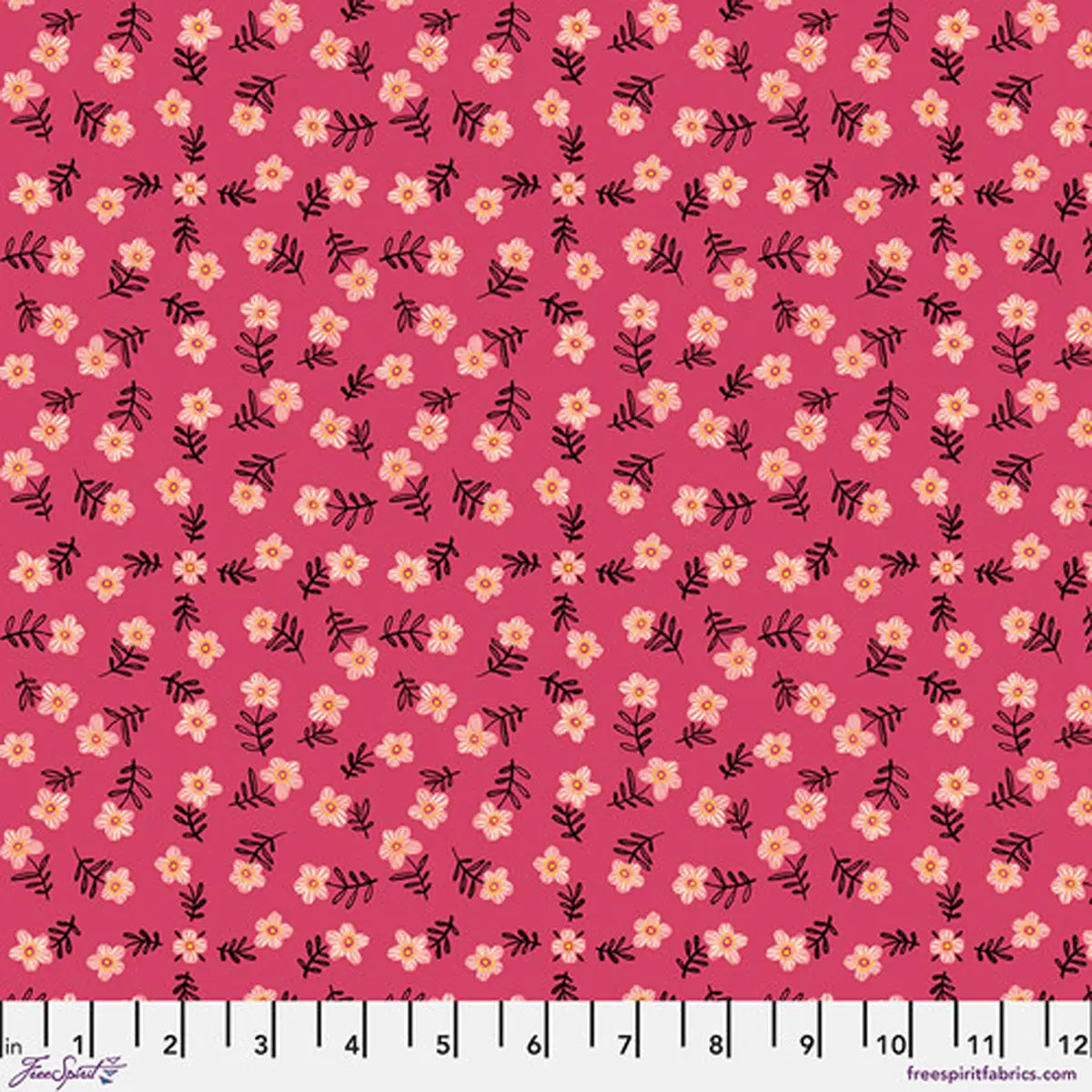 Magic Makers Rose Teenie Flowers Fabric Yardage