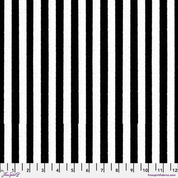 Witchy Ways Black and White Striped Fabric Yardage
