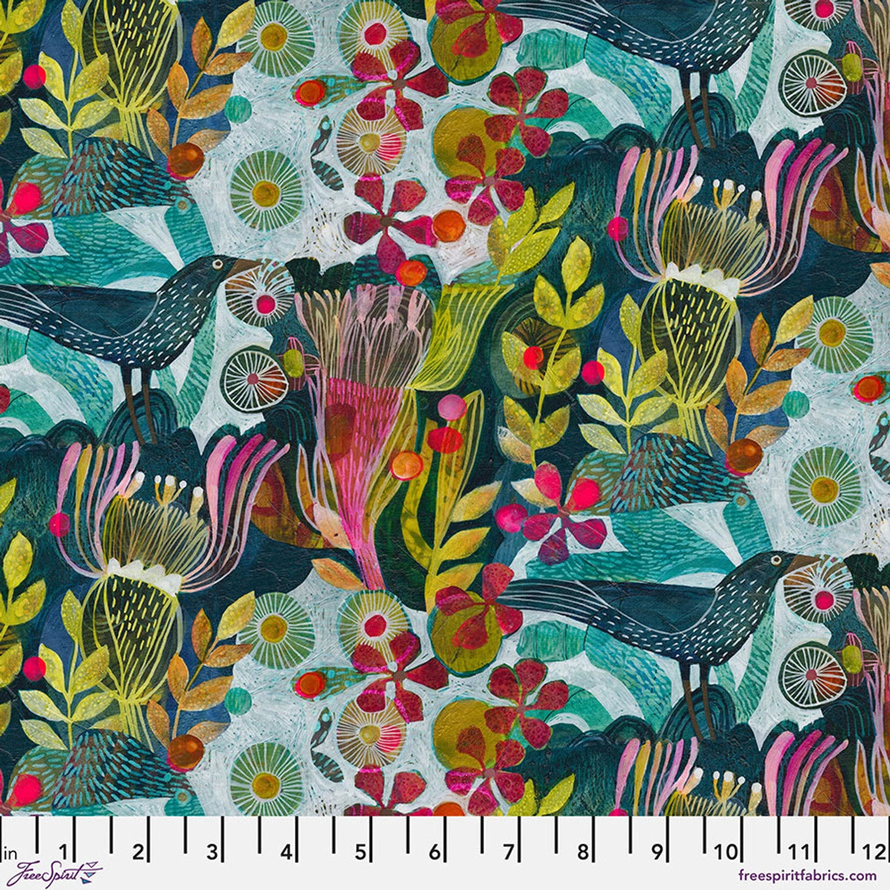 Colori Pink Blossoms Fabric Yardage