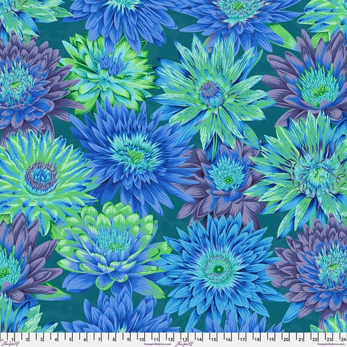 Kaffe Fassett Tropical Water Lilies Blue Fabric Yardage