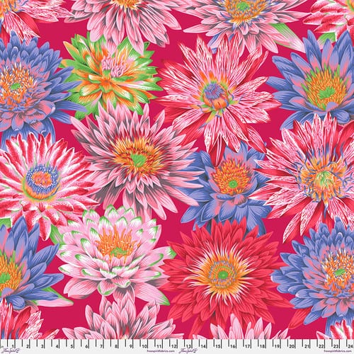 Kaffe Fassett Tropical Water Lilies Red Fabric Yardage