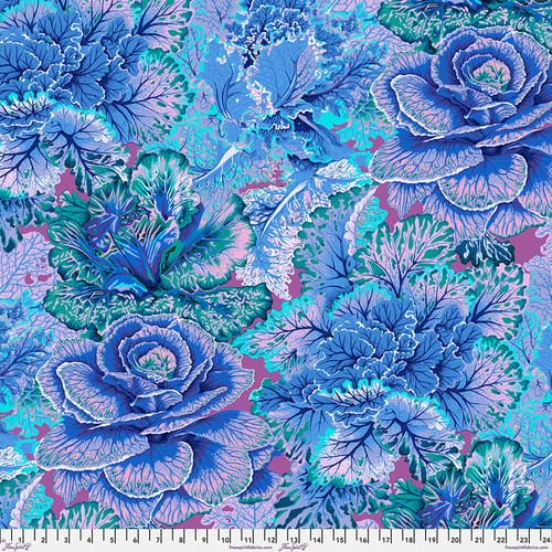 Kaffe Fassett Curly Kale Blue Fabric Yardage