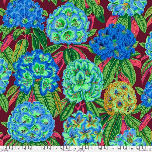 Kaffe Fassett Rhododendrons Green Fabric Yardage