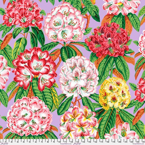 Kaffe Fassett Rhododendrons Lavender Fabric Yardage