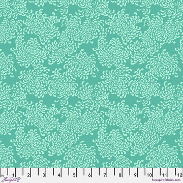 Utopia Aqua Summer Blossoms Fabric Yardage - quilt fabric for sewing and quilting projects