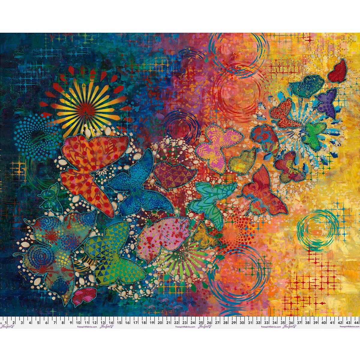 Wings of Wonder Butterfly Panel - quilt fabric panel for quilting projects