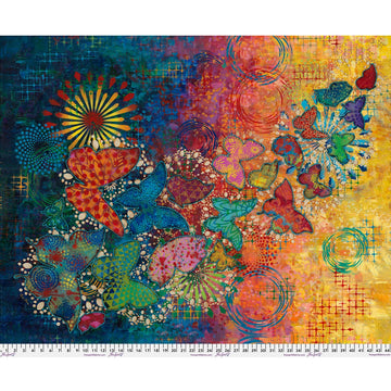 Wings of Wonder Butterfly Panel - quilt fabric panel for quilting projects