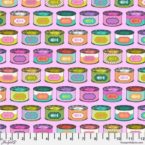 Tabby Road Deja Vu Electroberry Cat Snacks Fabric Yardage Product Photo