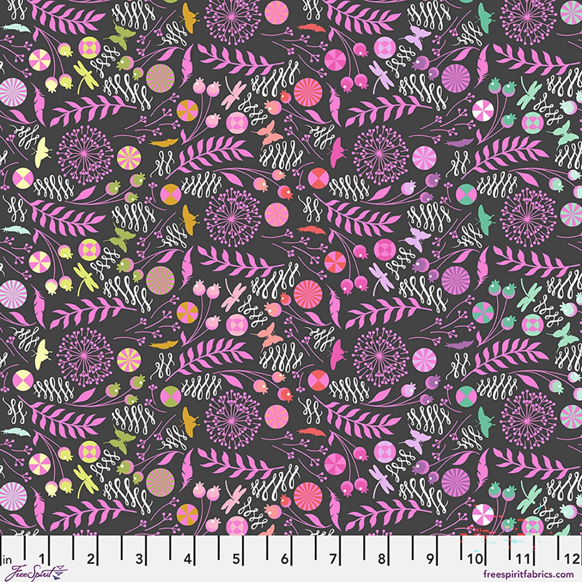 Prince Charming Deja Vu licorice dandelion fabric yardage