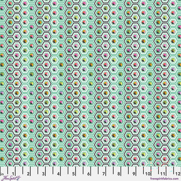 Prince Charming Deja Vu sweetmint hex box fabric yardage