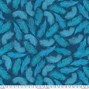Findings Indigo Feathers Fabric Yardage - quilt fabric for sewing and quilting projects