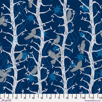 The Wisdom Indigo The Trees Fabric Yardage - quilt fabric for sewing and quilting projects