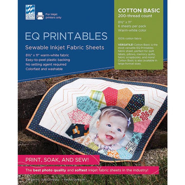 6 Pack Cotton Basic EQ Printables Inkjet Fabric Sheets - image 1 - quilting supply from Quilted Joy
