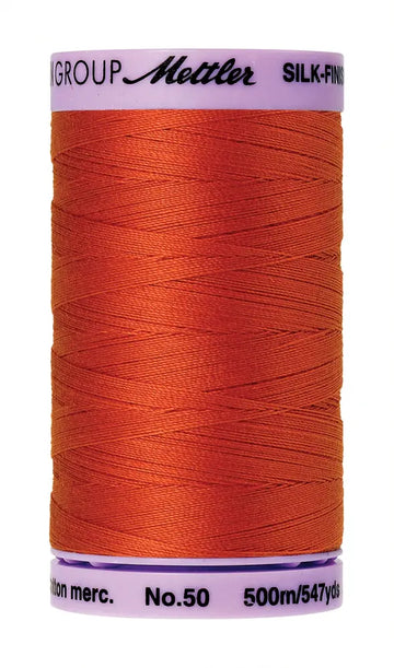 Mettler Cotton Silk Finish 50wt 500m Paprika - quilting supply from Quilted Joy