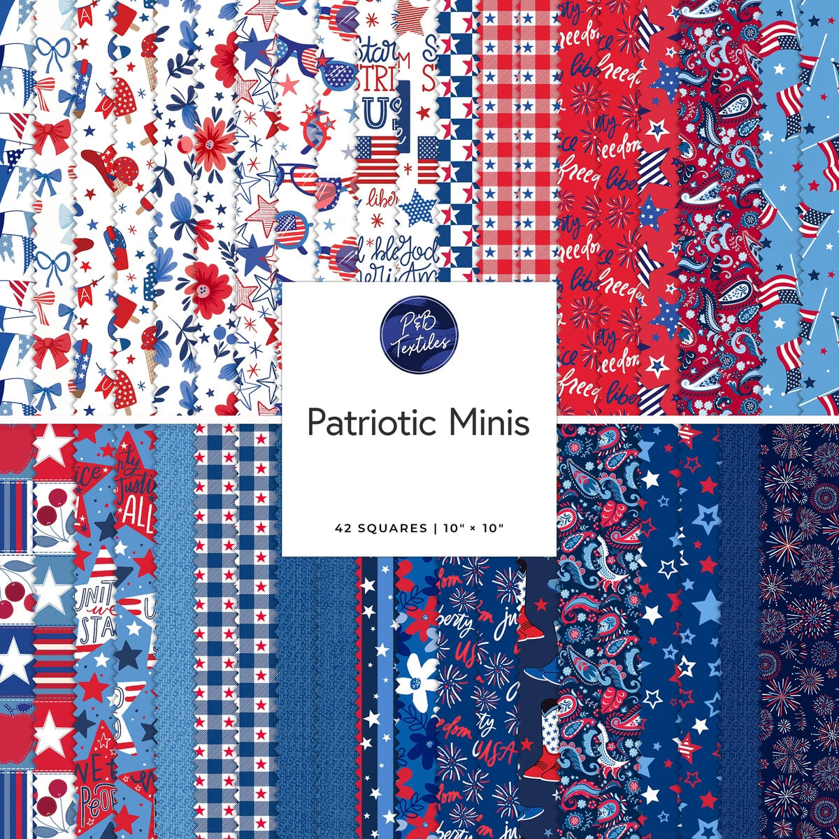 Patriotic Minis 10" Squares - quilting supply from Quilted Joy