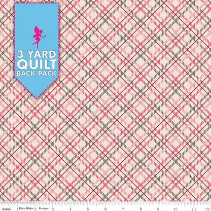 Image of Prim 108" Quilt Back - Pink Plaid 3 Yard Quilt Fabric Back Pack