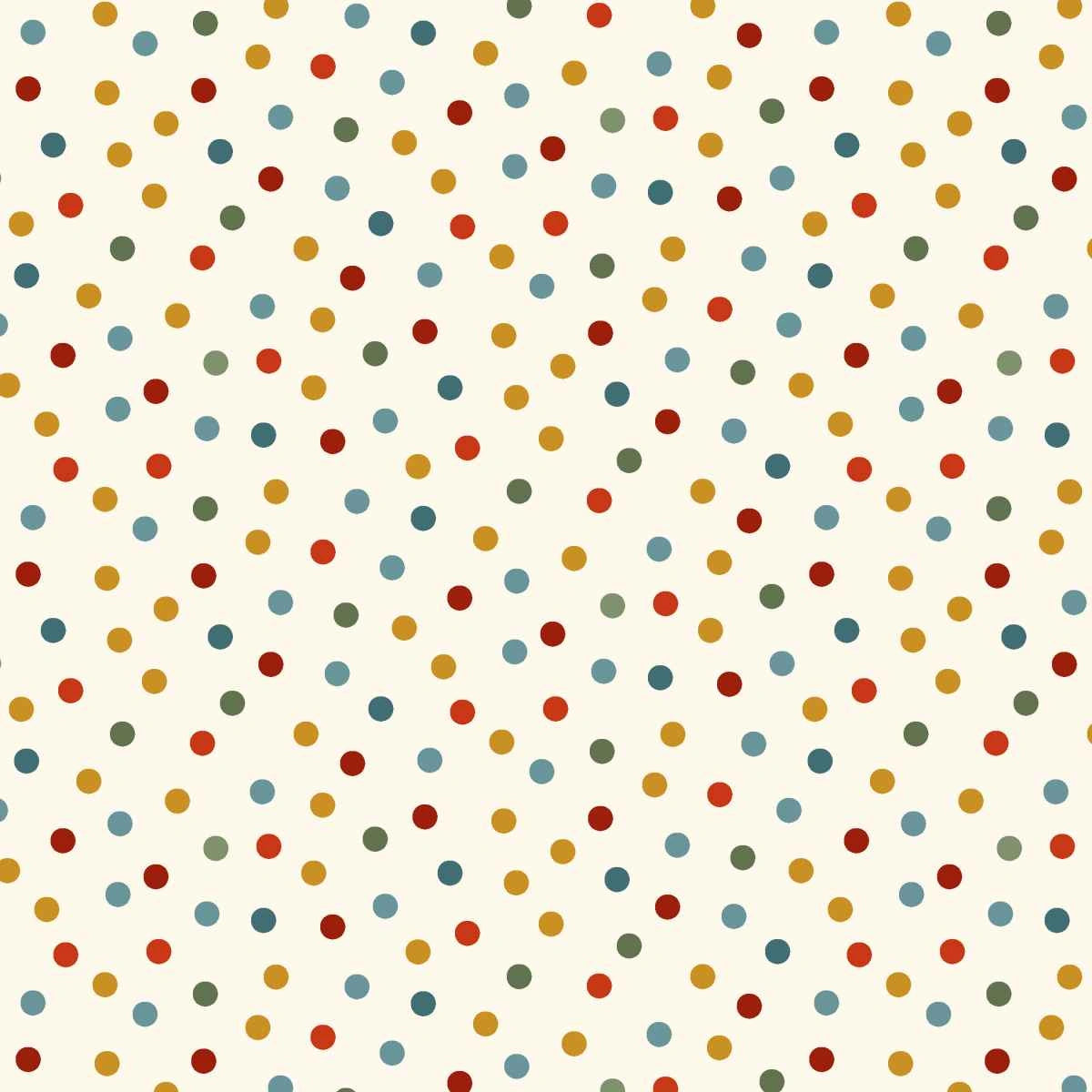 Nordic Holiday Village Cream Multi Dots Fabric Yardage - quilt fabric for sewing and quilting projects