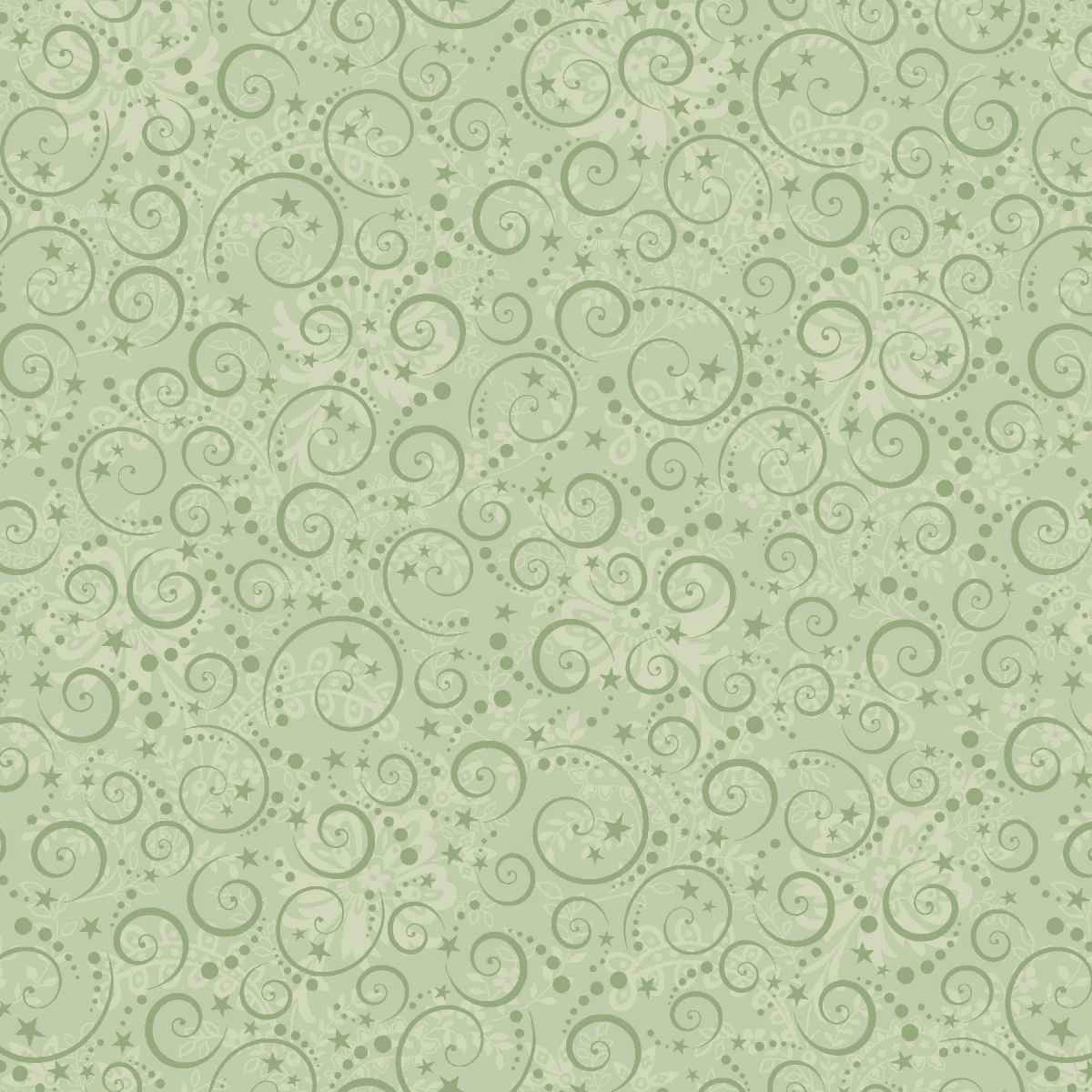 Nordic Holiday Village Light Sage Mini Swirls Fabric Yardage - quilt fabric for sewing and quilting projects