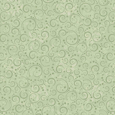 Nordic Holiday Village Light Sage Mini Swirls Fabric Yardage